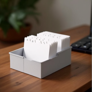 HAN DIN A6 Landscape Card Index <b>Box</b> 400 Cards <b>Polystyrene</b> Light Grey 16.5 X 12.8 X 9.5 cm Note & Card Holder - Product Image 3