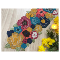 Nappe décorative moderne 2025 en polyester brodé motif floral perlé, personnalisable, écologique, réutilisable, de haute qualité