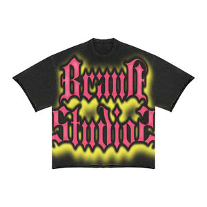 Ensemble de t-shirts et shorts vintage personnalisés, délavés à l'acide, en coton, avec impression DTG - Product Image 4