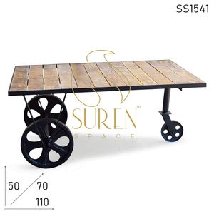 Mobilier moderne d'importation de table de centre de café de conception industrielle indienne pour le matériel en métal de salon salle à manger et de chambre à coucher - Product Image 2