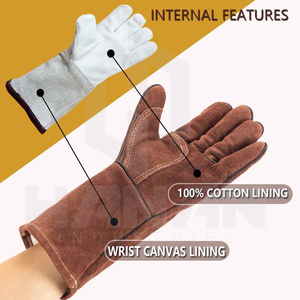 Gants de sécurité professionnels à haute durabilité ajustement confortable doublure en coton résistant au feu gants de soudage usine directe OEM ODM - Product Image 5