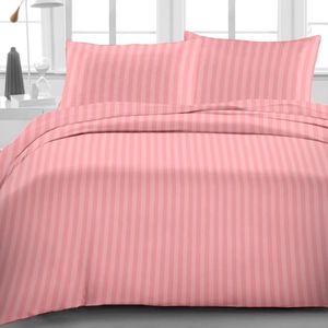 Stripes <b>Bedding</b> <b>Set</b> 400 TC Plain White Cotton Hotel Bedsheet - Product Image 1