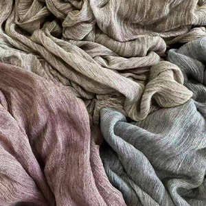 Écharpes et châles traditionnels en coton et mousseline de soie pour femmes musulmanes SIDDIQUI HOSINEX - Longueur longue, motif uni, coupe-vent, respirant - Product Image 5