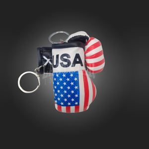 Mini gant de boxe en cuir PU personnalisé de haute qualité porte-clés avec poignet lacé drapeau du pays américain pour porte-clés et affichage du Logo - Product Image 6