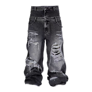 กางเกงยีนส์ทรงหลวมสำหรับผู้ชายผ้าคอตตอน100% ซักได้ระบายอากาศได้ดีแห้งเร็วน้ำหนักเบางานตามสั่ง - Product Image 3