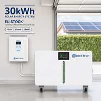 Sistem Tenaga Surya Rumah Tangga Kecil - Baterai Surya LiFePO4 30kWh 51.2V 600Ah Lampu LED Ambient yang Cocok dengan Inverter 15kW untuk Daya Off-Grid Stok EU