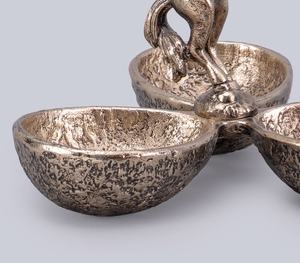 Luxury Metal Horse Decorative <b>Snack</b> <b>Bowl</b> Triple Compartment Dry Fruit & Nut Serving Tray Antique Table Centrepiece - Product Image 3