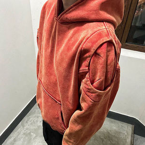 เสื้อฮู้ดกันน้ำกันลมสำหรับผู้ชายผ้าปักลายโอเวอร์ไซส์ลายกรดจากหินแนววินเทจสำหรับฤดูหนาว - Product Image 2