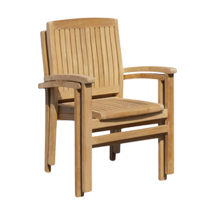 Sillas de Jardín Ecológicas de Madera de Teca Maciza, Sillas de Comedor para Patio Exterior, Muebles de Jardín, Parque, Villa, Silla Apilable - Product Image 3
