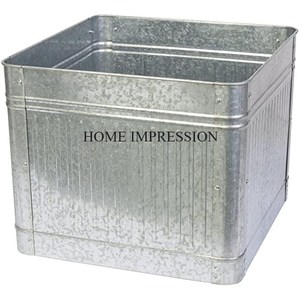 Grote Vierkante Vorm Metalen Gegalvaniseerde Plantenbak En Pot Tuin Ware Decoratieve Fancy Bloem <span class=keywords><strong>Display</strong></span> Stand In Betaalbare Prijs