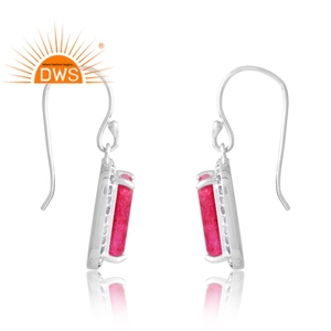 Hot Selling 925 Sterling Silver Natural London Blue Topaz & Ruby Gemstone Drop Earring Custom Jewelry Manufacturer - Product Image 4
