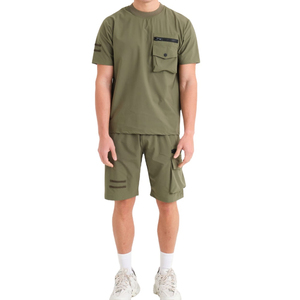 Hot Selling Multi Pockets Regular Fit Design Men Twinset Casual Wear Crew Neck Short Sleeve Soft Breathable Fabric Men <b>Twin</b> <b>Set</b> - Product Image 3