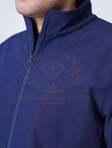 Men's High Street Style Winter Soft Shell Jacket Mid-Weight Water-Resistant <b>Windbreaker</b> with Stand Logo Soft Sell - Product Image 4