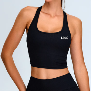Hot Sale Styles Customizable logo Women Racerback Tank Workout Stretchy Fitness Activewear Yoga Running Sports Crop Top - Product Image 1