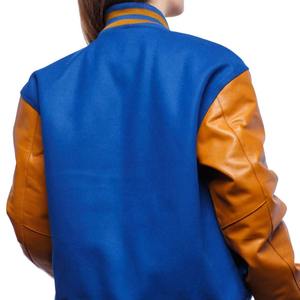 Vestes universitaires personnalisées de haute qualité pour femmes, manches longues, décontractées, style baseball, épaules tombantes, matière jean, tricot - Product Image 5