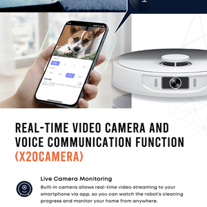 Aspirateur robot intelligent X20PET conçu pour le nettoyage des poils d'animaux, adapté aux maisons sensibles aux odeurs et aux animaux domestiques - Product Image 4