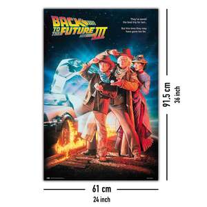 Impression sur toile au design moderne, retour vers le futur III, cadre noir - Product Image 3