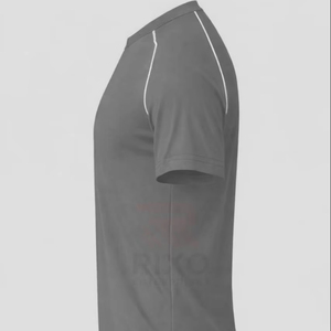 T-shirt de sport décontracté pour homme, respirant, séchage rapide, entraînement physique, tenue de sport, motif uni, toile unie, teinture unie, écran compressé - Product Image 2
