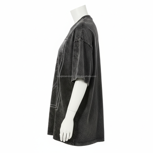 Chemises de smoking pour hommes à épaules tombantes, coupe oversize, 100% coton satiné tricoté, été, décontracté, streetwear, séchage rapide, logo personnalisé, OEM - Product Image 4