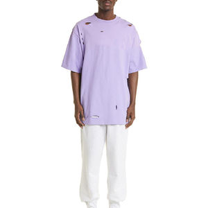 Nouveau sur mesure de haute qualité détresse 2025 t-shirt en gros bas prix détresse t-shirts pour hommes - Product Image 5