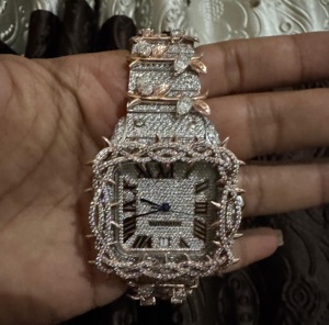 Luxury Classic Fashion Moissanite Hip Hop Stainless Steel Band 41mm Fully Iced Mechanical Movement Handmade Bulk <b>Watch</b> - Product Image 2