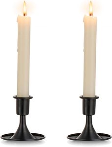 High Quality Handmade Sample Available Holiday Decorative European Metal Iron <b>Black</b> Powder Coating <b>Candlesticks</b> Candle Holder - Product Image 3