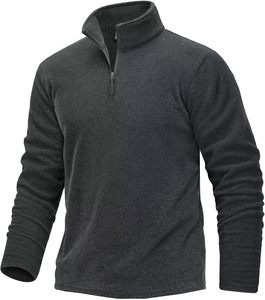Pull-over à manches longues et fermeture éclair pour hommes, veste de travail doublée en polaire, veste de golf d'hiver à motif personnalisé, décoration disponible - Product Image 1