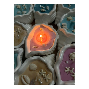 Vela de Concha Marina Hecha con Conchas Reales Agrega Encanto Marino a los Interiores y la Vela de Concha Marina Mejora el Ambiente - Product Image 1