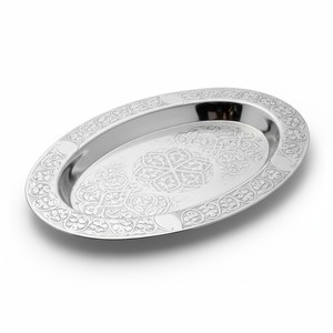 Elegante Bandeja de Servicio en Forma de Barco, Acabado de Metal Pulido en Color Cobre Cromado, Plato Decorativo para Comida, para Restaurante, Hogar u Oficina - Product Image 1
