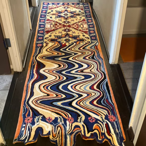 Ensemble de tapis en laine tuftée à la main de couleur or moderne, antidérapant, lavable, options de taille personnalisées pour la chambre à coucher, le bureau à domicile, l'hôtel - Product Image 2