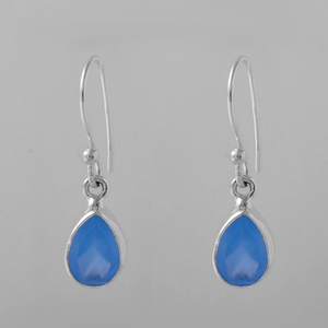 Nueva moda 925 Plata de Ley sólida Calcedonia natural genuina Pendientes de piedras preciosas Joyería hecha a mano - Product Image 2