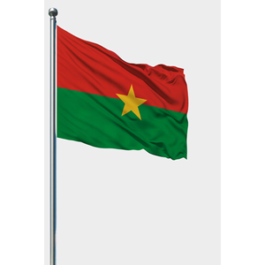 Drapeau extérieur personnalisé du Burkina Faso, techniques d'impression numérique, mât de drapeau en aluminium, fanion, affichage mondial, polyester, soie, plastique - Product Image 1