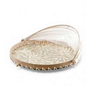 Couvre-plat classique en nacre naturelle, fait à la main, coquille naturelle pour la protection des aliments, service de table et décoration intérieure, Vietnam - Product Image 2
