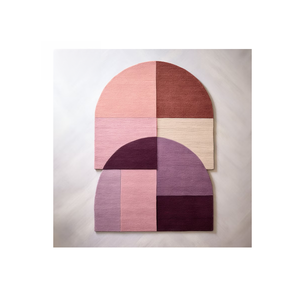 Alfombra Moderna de Diseño Abstracto, Hecha a Mano con Lana de Nueva Zelanda, Pelo Alto, Resistente a las Manchas, Color Malva, Forma Irregular, para Sala de Estar - Product Image 4