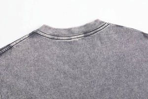 Camisas de Manga Larga con Lavado Ácido, Logotipo Personalizado, 120g, Tallas Grandes, Cuello Mao, Sarga Vintage de Poliéster para Hombre - Product Image 3