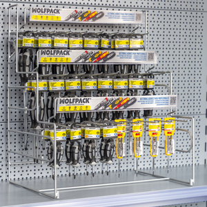 Espositore da appendere/da tavolo per cacciaviti con impugnatura in TPR S2, 110 pezzi, completo - Product Image 1