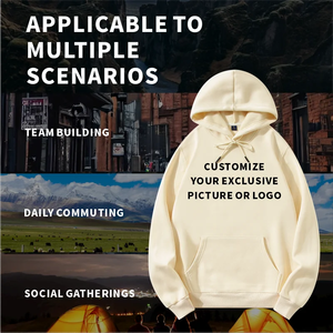 Sudadera con capucha personalizada con estampado de logotipo imagen polar Otoño Invierno ropa de trabajo informal hombres mujeres estilo preppy ropa de equipo algodón puro - Product Image 2