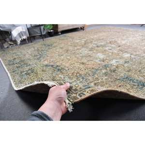 Tapis en laine patchwork beige marron classique 9.1x12.2 pieds Design turc pour la maison vivant Rectangle forme Latex pour entrée chevet - Product Image 4