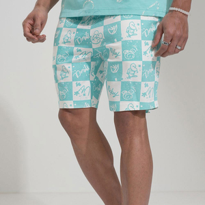 Short de bain oversize haut de gamme imprimé de haute qualité avec logo personnalisé Anime maillot de bain pour homme noir uni plage Sublimation Logo avant - Product Image 3