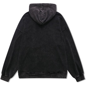 Venta al por mayor heavyweight HOODIE blanks vintage Wash Black Acid Wash oversize unisex HOODIE alta calidad Acid Wash HOODIE - Product Image 2