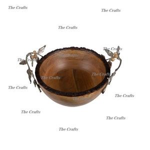 Bol à salade de service en bois de conception attrayante bol à fruits de collations avec vaisselle de qualité supérieure bol en bois - Product Image 5