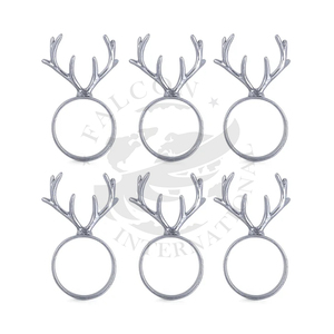 Rond de serviette unique Rond de serviette fantaisie pour la maison Hôtels et restaurants Décoration de table de mariage Rond de serviette en bois de cerf en aluminium décoratif - Product Image 1