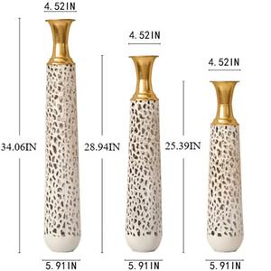 Black Simple <b>Vase</b> With Gold Detailing Perfect For Bedroom Study Desk Living Room Lounge And Creative Gift Or Decorative Use - Product Image 4