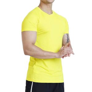 T-shirt de compression ajusté pour homme, vêtements de sport, couleur unie, séchage rapide, élasthanne extensible, t-shirt d'été - Product Image 3