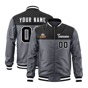 Veste d'université en satin pour hommes personnalisée brodée de baseball Bomber Coat col montant boutons pression avant OEM/ODM en gros pour l'hiver - Product Image 2