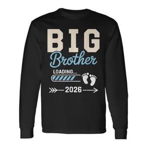 Camiseta de Manga Larga para Niños Pequeños con Estampado 'Big Brother Loading' 2026, Camiseta Promocional para Anuncio de Nacimiento - Product Image 1