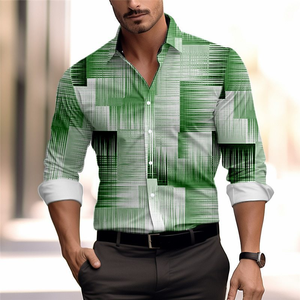 Camisas exclusivas con estampado de rayas informales para hombre, camisetas de manga larga para hombre, camisas cómodas suaves y ligeras para exteriores - Product Image 6