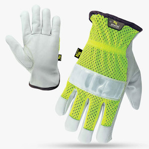 SkatIQ-Guantes para soldar de piel de cabra de primera calidad, guantes de soldadura con malla trasera XL de alta visibilidad, estilo protector - Product Image 1