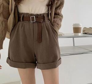 Short décontracté taille haute A-Line pour femme Short sportif avec ceinture pour bureau printemps été conçu pour le style confort - Product Image 3