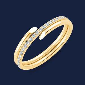 Bague en diamant rond de 0,12 carat, cultivé en laboratoire, en or massif 14 carats, GH-SI, pour mariage, fiançailles, soirée - Product Image 2